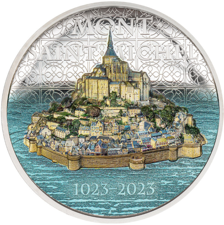 Stříbrná mince 5 oz Mont Saint Michel 2023 Proof Utra High Relief - CIT Coin Invest