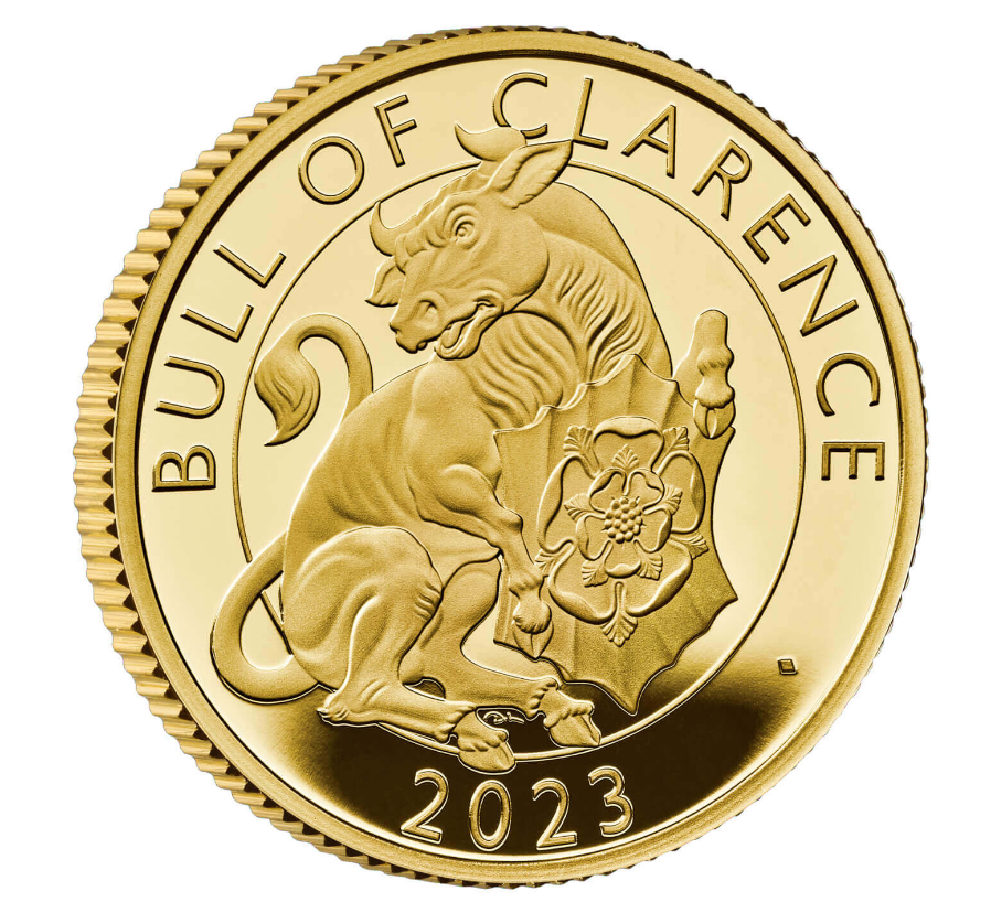 The Royal Mint 1/4 oz zlatá mince Bull of Clarence - The Royal Tudor Beasts 2023 PROOF - Royal Mint