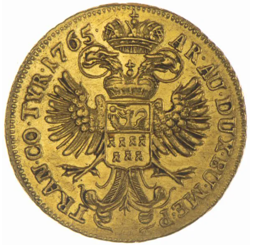 Mincovna v Kremnici Zlatá mince Dukát Marie Terezie 1765 Sedmihradsko - Mincovna Karlovský Bělehrad