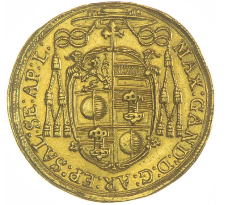 Zlatá mince 2 Dukát Max Gandolf von Kuenburg 1673 Salzburské knížectví - Mincovna Salzburg