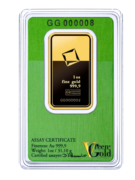 Zlatý investiční slitek 1 oz Valcambi Green Gold