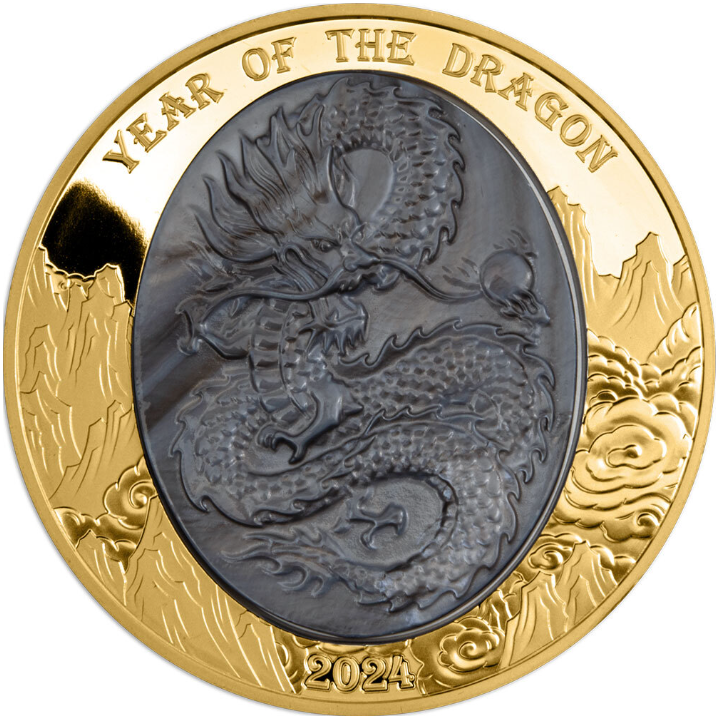 Solomon Islands 5 oz zlatá mince série "Mother of Pearl" - Lunární rok Draka 2024 Proof, perleť - Šalamounovy ostrovy