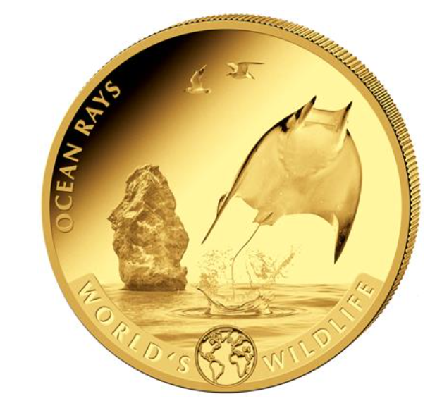 1 oz zlatá mince Rejnok 2023 - Worlds Wildlife - Bayerisches Hauptmünzamt