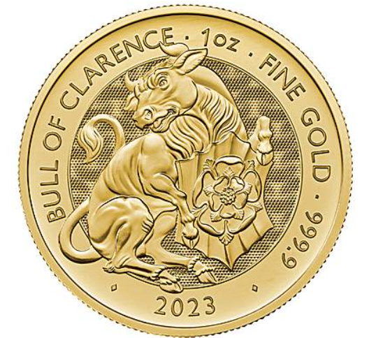 The Royal Mint 1 oz zlatá mince Bull of Clarence - The Royal Tudor Beasts 2023 - Royal Mint