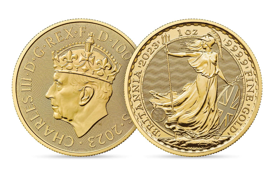 The Royal Mint 1 oz zlatá mince Britannia 2023 Král Charles III - Korunovace - Royal Mint