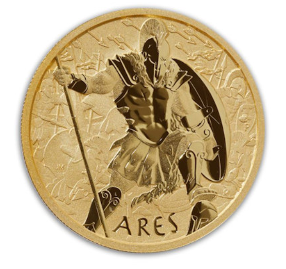 The Perth Mint 1 oz zlatá mince Gods of Olympus - Ares 2023 BU - Perth Mint