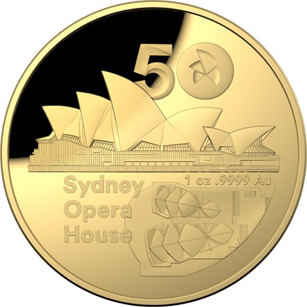 The Royal Australian Mint 1 oz zlatá mince Sydney Opera House - 50. výročí 2023 PROOF, oblouková ražba - Royal Australian Mint