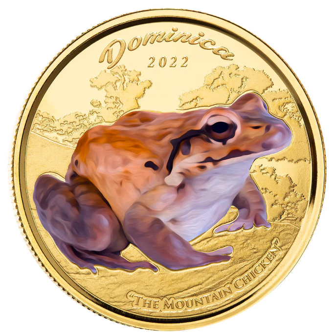1 oz zlatá mince EC8 Dominica 2022 PROOF, barevné provedení - Scottsdale Mint