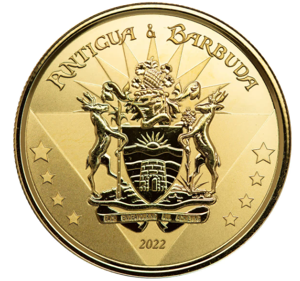 1 oz zlatá mince EC8 Antigua & Barbuda 2022 PROOF - Scottsdale Mint