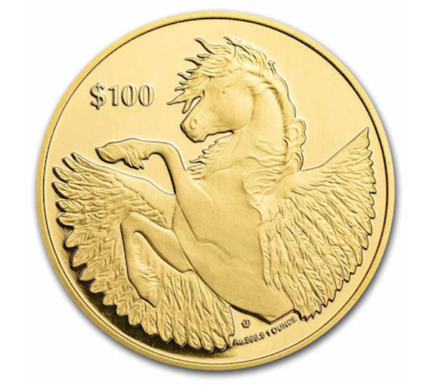 1 oz zlatá mince Pegas 2023 BU - British Pobjoy Mint