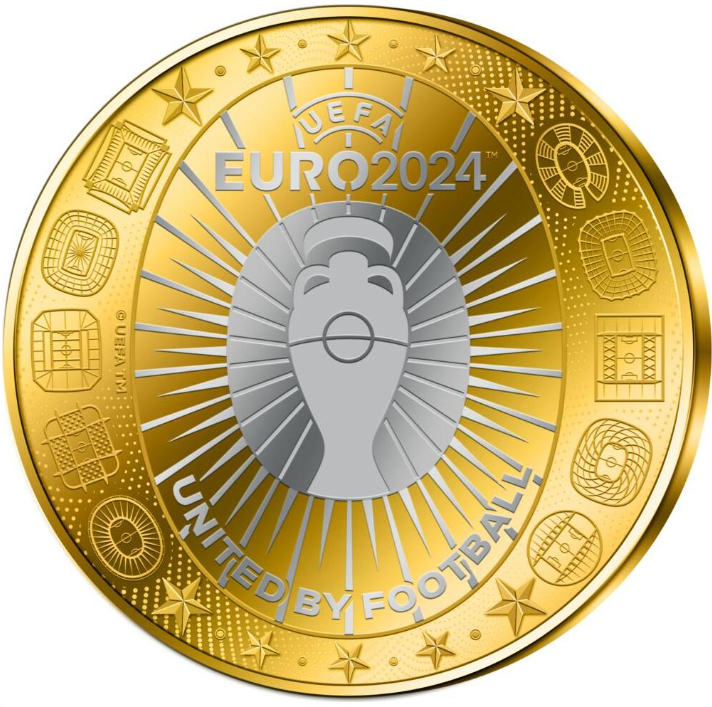 Solomon Islands 5 oz zlatá mince UEFA EURO CUP 2024 PROOF - Šalamounovy ostrovy
