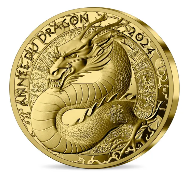 Zlatá mince 1 oz lunární rok Draka 2024 PROOF - Monnaie de Paris
