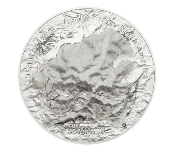 5 oz stříbrná mince Seven Summits - Denali - BU, High Relief 2016 - CIT Coin Invest