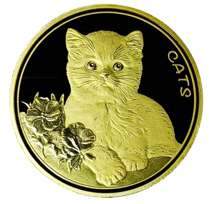 1 oz zlatá mince Cats (kočky) Fiji 2023 Prooflike - New Zealand Mint