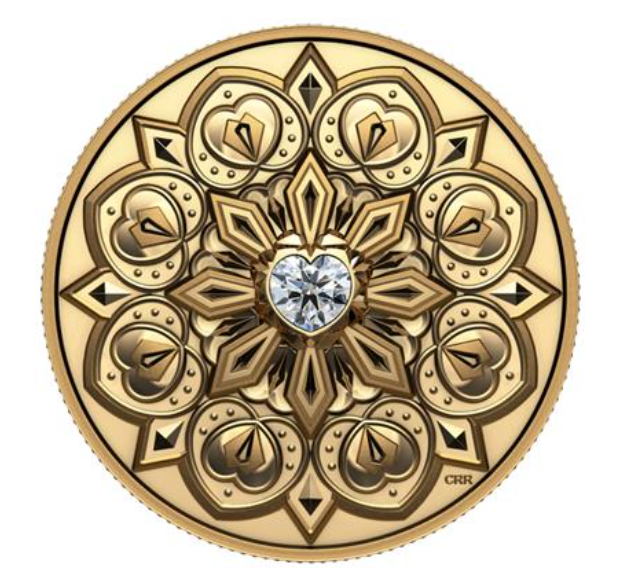 Zlatá mince 33,17g Forevermark De Beers Ideal Heart Diamond 2023 - PROOF, Ultra High Relief - Royal Canadian Mint