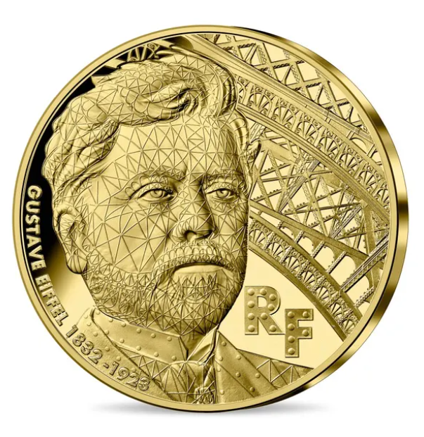 1 oz zlatá mince Gustave Eiffel - 100. výročí 2023 PROOF - Monnaie de Paris