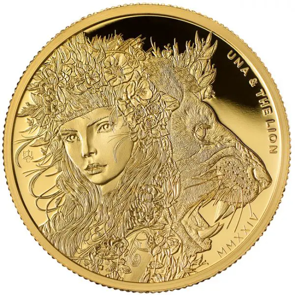 1 oz zlatá mince UNA & LEV 2024 Proof - Svatá Helena