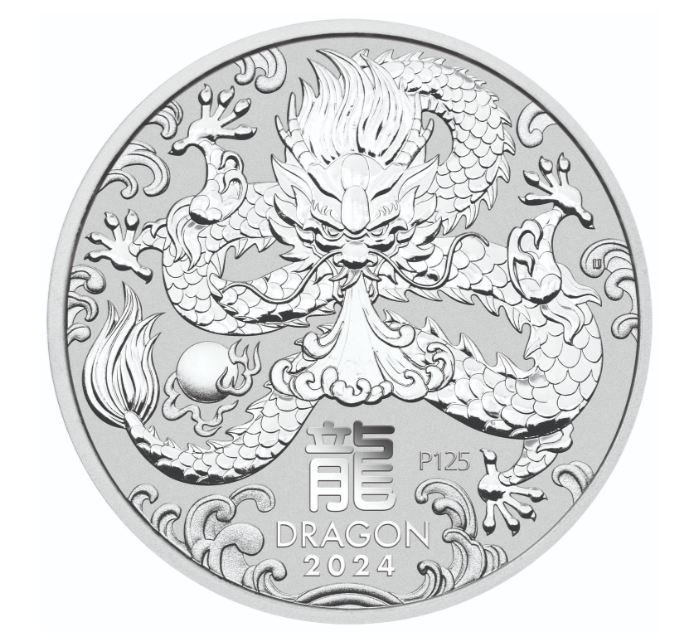 The Perth Mint 5 oz stříbrná mince Lunární série III rok draka 2024 - Perth Mint