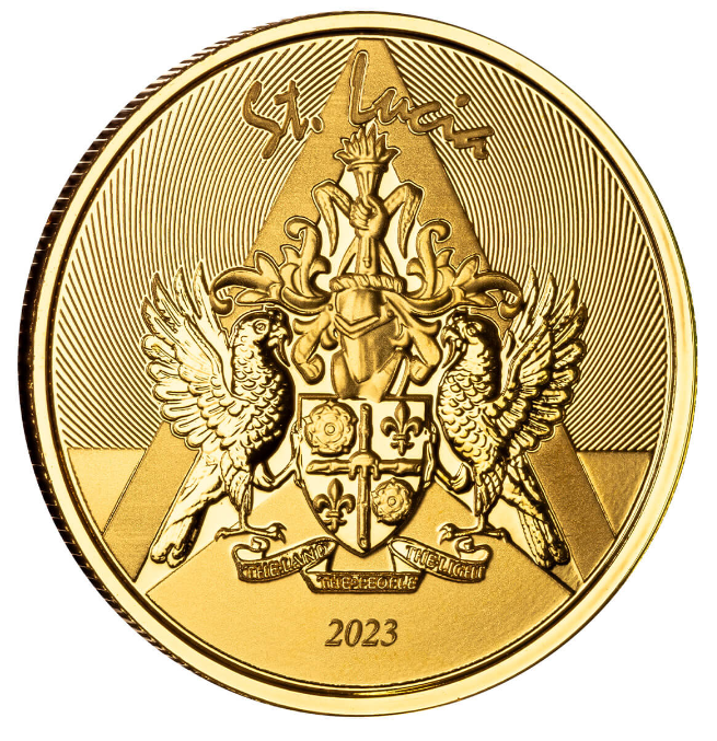 1 oz zlatá mince EC8 St. Lucia 2023 PROOF - Scottsdale Mint