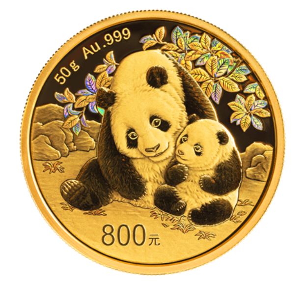 50g zlatá mince Gold China Panda 2024 Proof, irizující zbarvení - China Mint