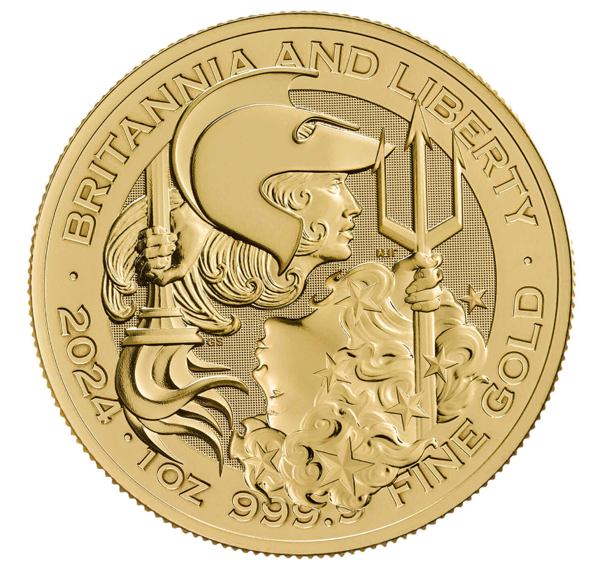 The Royal Mint 1 oz zlatá mince Gold Britannia & Liberty 2024 - Royal Mint
