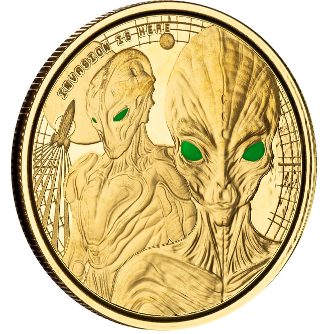 1 oz zlatá mince Mimozemšťan 2023 PROOF – Scottsdale Mint