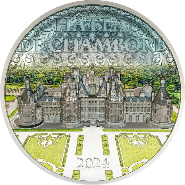 5 oz stříbrná mince zámek Chambord - PROOF 2024 - CIT Coin Invest