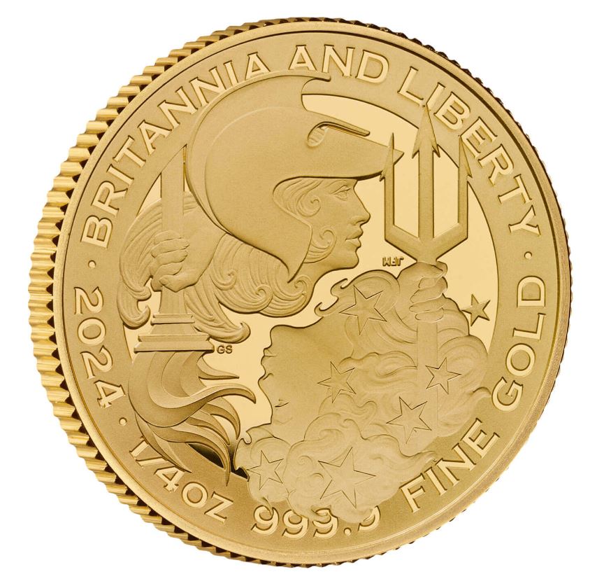 The Royal Mint 1/4 oz zlatá mince Gold Britannia & Liberty PROOF 2024 - Royal Mint