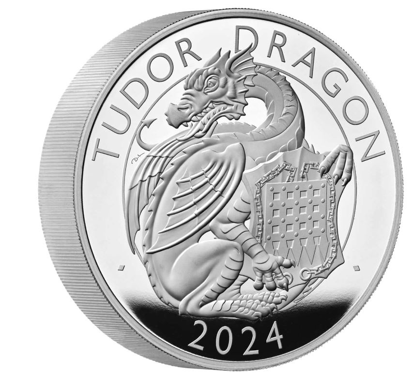 The Royal Mint 10 oz stříbrná mince Tudor Dragon - The Royal Tudor Beasts 2024 PROOF - Royal Mint