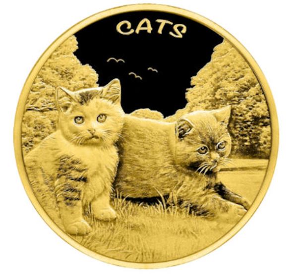 1 oz zlatá mince Cats (kočky) Fiji 2024 Prooflike - New Zealand Mint