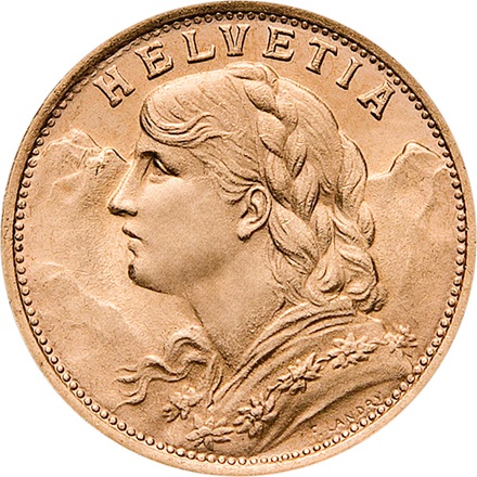 Zlatá mince Gold Vreneli 20 FR 6,45g Swissmint