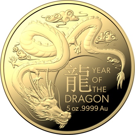 The Royal Australian Mint 5 oz zlatá mince Lunar Rok Draka 2024 PROOF – Royal Australian Mint