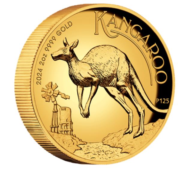 The Perth Mint 2 oz zlatá mince Australian Kangaroo 2024 PROOF, High Relief - Perth Mint