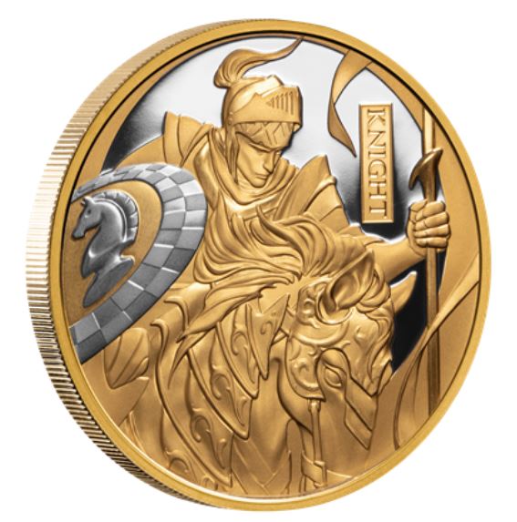 1 oz zlatá mince šachový jezdec 2024 PROOF - Niue