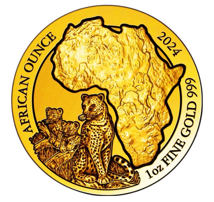 1 oz zlatá mince African Ounce - Leopard 2024 BU - Rwanda