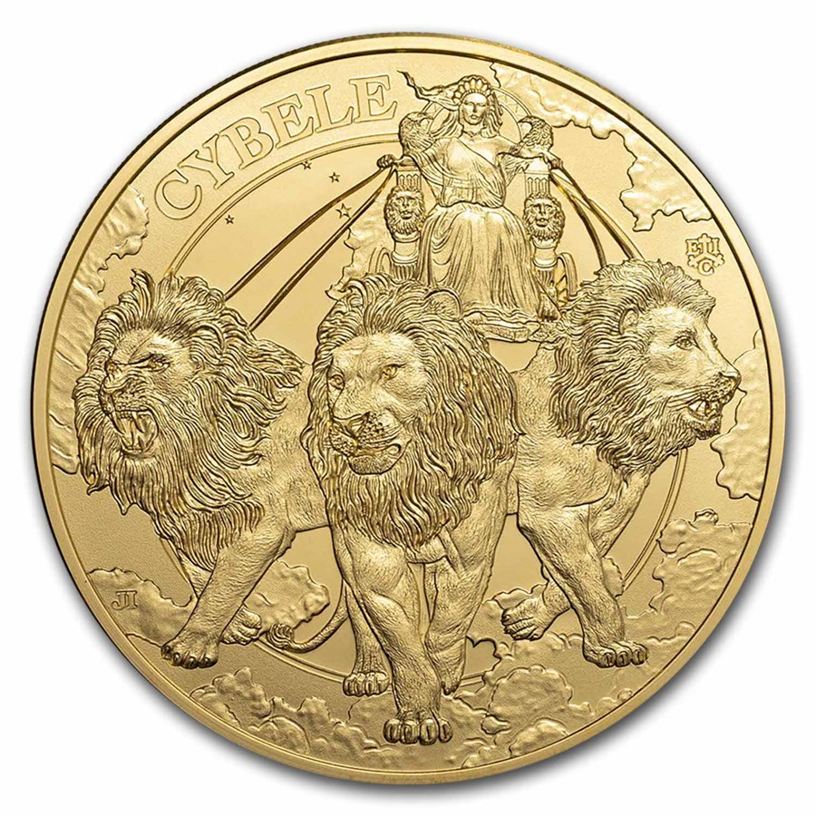 1 oz zlatá mince Cybele - Starověké bohyně 2024 BU - Svatá Helena