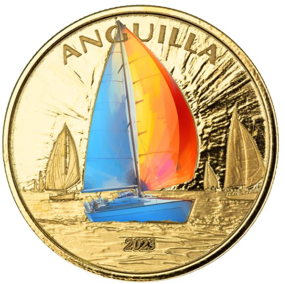 1 oz zlatá mince EC8 Anguilla 2023 PROOF, barevné provedení - Scottsdale Mint