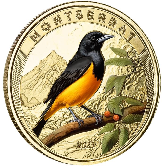 1 oz zlatá mince EC8 Montserrat 2023 PROOF, barevné provedení - Scottsdale Mint