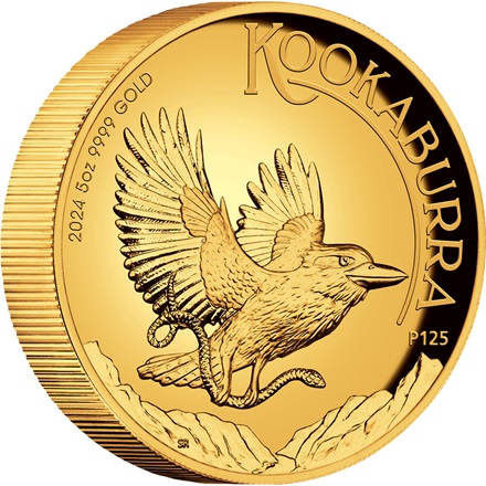 The Perth Mint 5 oz zlatá mince Australian Kookaburra 2024 PROOF High Relief - Perth Mint