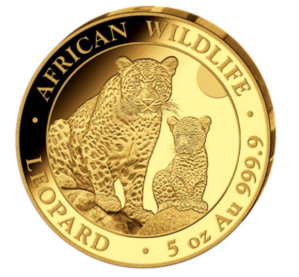 5 oz zlatá mince Gold Somalia Leopard PROOF 2024 Bayerisches Hauptmünzamt