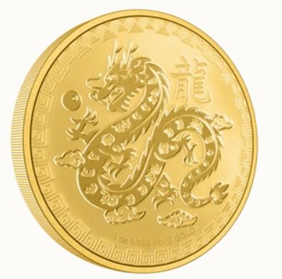 1 oz zlatá mince Lunar Rok Draka 2024 BU – New Zealand Mint