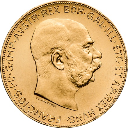 Zlatá mince 6,78 g František Josef I. 20 Korun Münze Österreich
