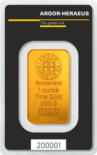 Zlatý investiční slitek 1 oz ARGOR-HERAEUS