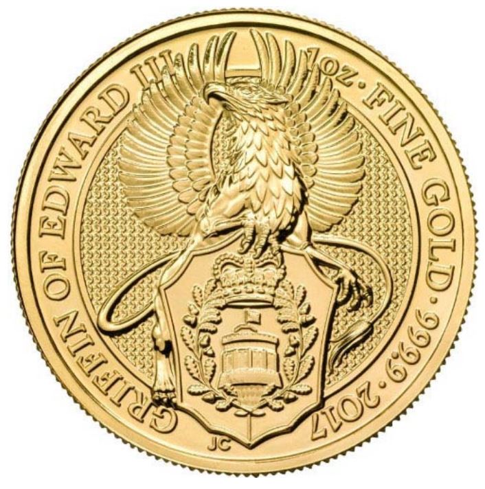 The Royal Mint 1 oz zlatá mince The Griffin - The Queen's Beasts 2017 Royal Mint