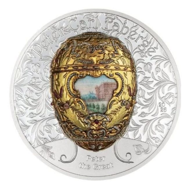 🥚✨ Fabergého odkaz v ryzím stříbře! ✨🥚 Objevte mistrovské dílo moderní numismatiky: 2 oz stříbrná mince Fabergé – Petr...