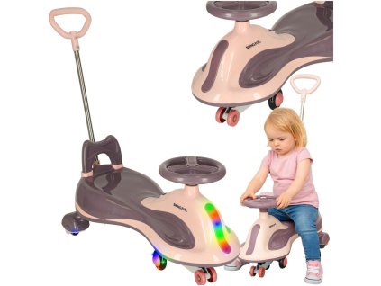 Jezdzik grawitacyjny LED Swing FIX S2 skuter z raczka fioletowy max 100kg 175030