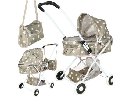 Wozek dla lalek gondola gleboki torba gwiazdki 168107