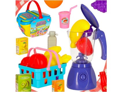 Kosz piknikowy koszyk owoce soki napoje jedzenie prowiant przekaski na piknik 169052