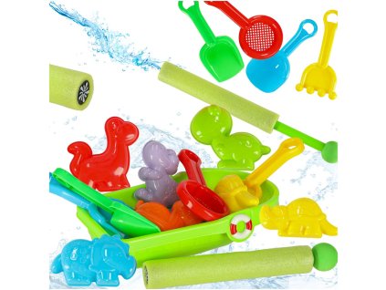 Statek lodka z akcesoriami foremkami do piasku wody foremki sikawka strzykawka 12el 167161