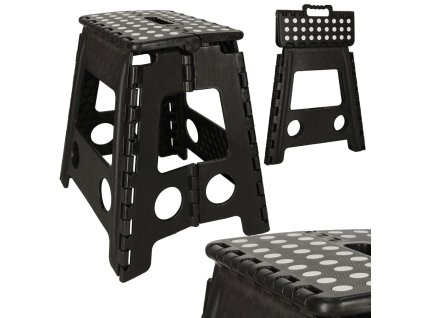 Stolek taboret skladany antyposlizgowy 39cm czarny 158449